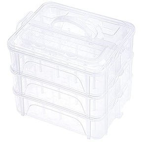 3 Layer Clear Storage Box Thread Organizer For Holding 60 Spools