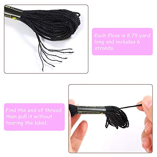 24 Skeins Black And White Embroidery Cross Stitch Threads Embroidery Floss
