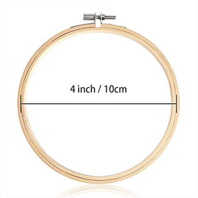 12 Pieces 4 Inch Round Embroidery Hoop Bulk Wholesale Bamboo Circle Cross Stitch Hoop Ring