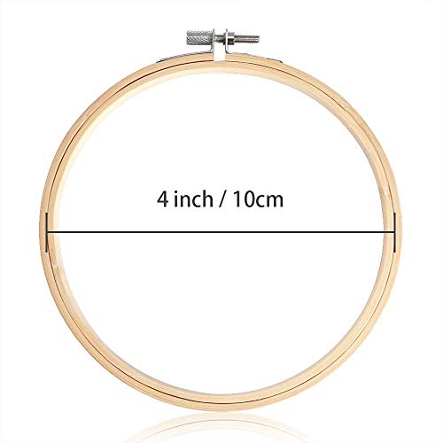 12 Pieces 4 Inch Round Embroidery Hoop Bulk Wholesale Bamboo Circle Cross Stitch Hoop Ring