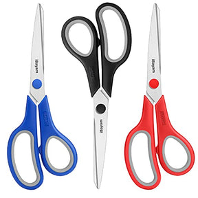 3 Pack Red Black Blue Scissors Sewing Scissors Craft Scissors
