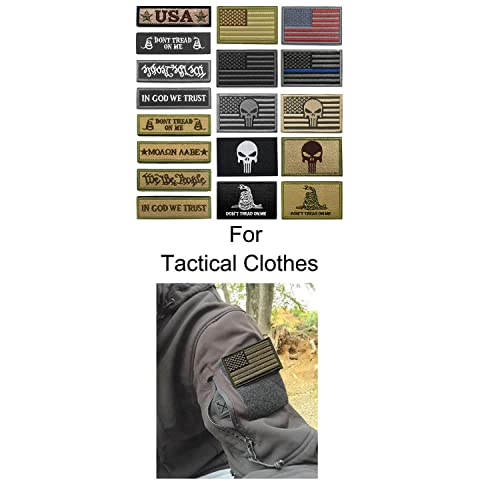 18 Pieces USA Flag Patch America Flag Patches Set For Military Uniforms