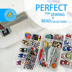 X-large Storage Container With 30 Adjustable Compartments Thread Organizer