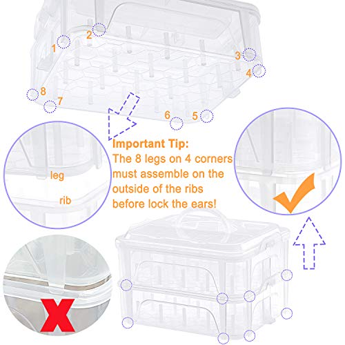 3 Layer Clear Storage Box Thread Organizer For Holding 60 Spools