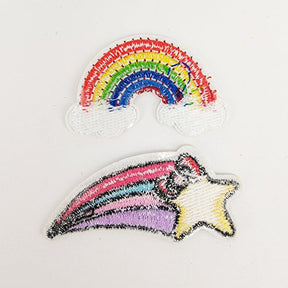 12 Pcs Rainbow Embroidered Patch For Kid's Iron On Patch Applique