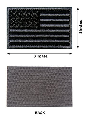 Black Grey Tactical Patch USA Flag With Hook And Loop For Military Uniform