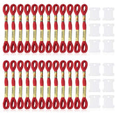 24 Skeins Red Embroidery Threads Cotton Embroidery Floss With 12 Pcs Bobbins