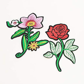 Rose Flowers 20 Pcs Embroidered Patch Iron On Applique Patch