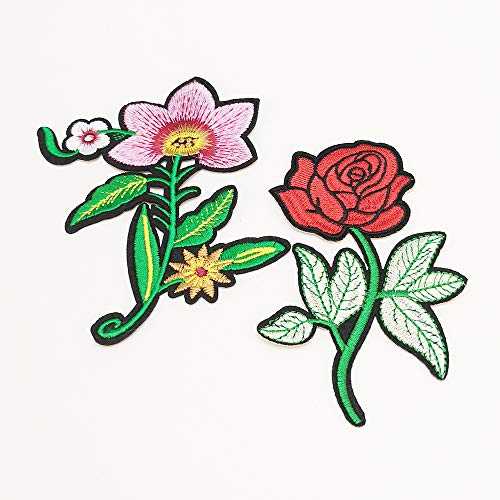 Rose Flowers 20 Pcs Embroidered Patch Iron On Applique Patch