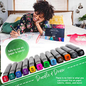 12 Pack Fabric Markers Pens Permanent Fabric Pens Textile Marker