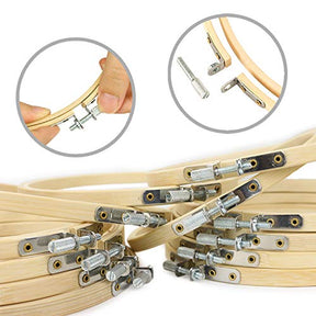 12 Pieces 6 Inch Bamboo Circle Hoops Rings For Embroidery And Cross Stitch