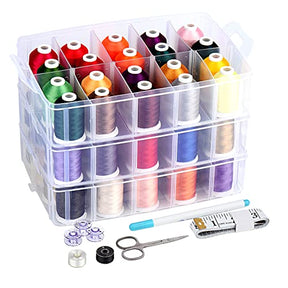 Machine Embroidery Thread Kits With Thread Organizer 63 Polyester Colors