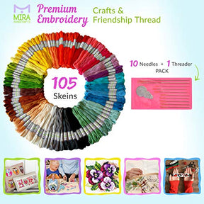 61 Pack Rainbow Color Embroidery Floss Friendship Bracelets Floss