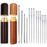 2 Pcs Needle Case With 9 Pcs Sewing Needles And 4 Pcs Leather Stitching Needle