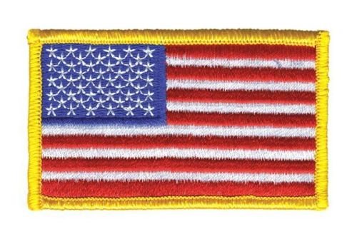 Gold Border America Flag Patch USA Flag Patch Sew On Embroidered Patch