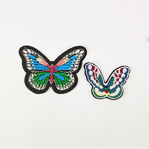 Random 16 Pcs Embroidered Butterfly Patch Iron On Patch Applique