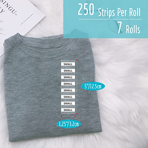 1750 Pcs Clothing Size Labels, Black And White Clothing Size Labels