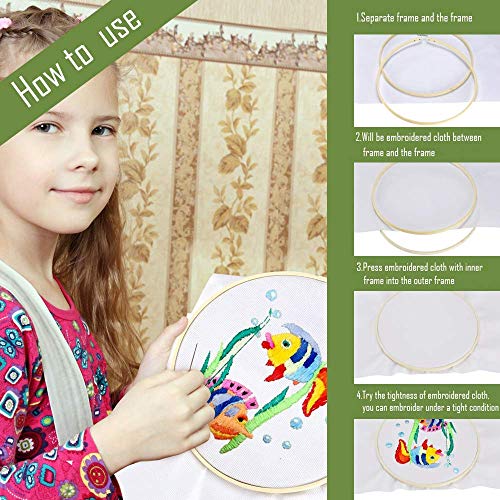 12 Inch Wooden Round Embroidery Hoops Bamboo Circle Cross Stitch Hoop