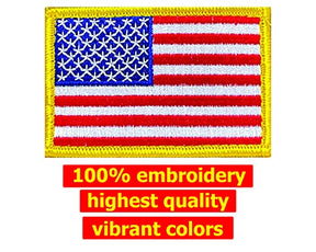2 Pack Tactical USA Flag Embroidered Patch With Hook And Loop Backing