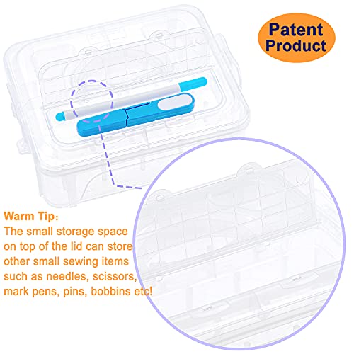 1 Layer Clear Storage Box Thread Organizer For Holding 20 Spools