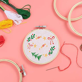 12 Pieces 4 Inch Round Embroidery Hoop Bulk Wholesale Bamboo Circle Cross Stitch Hoop Ring