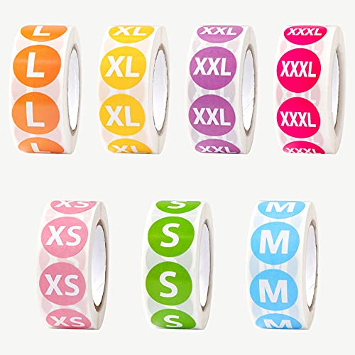 7 Sizes 3500 Pack Clothing Size Stickers Size Tags For Clothing
