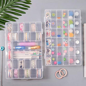 2 Pack 36 Grids Plastic Organizer Box Storage Container Adjustable Dividers