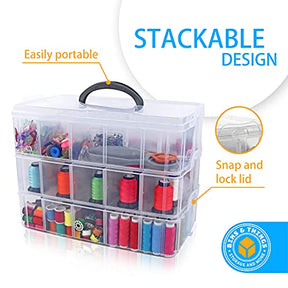 X-large Storage Container With 30 Adjustable Compartments Thread Organizer