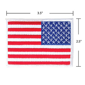 White Border Reverse USA Flag Embroidered Patch Iron On Sew On Patch