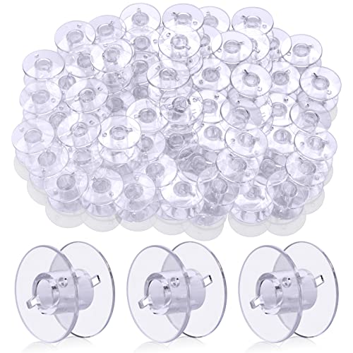 50 Pcs Sa156 Bobbins For Sewing Machine Plastic Bobbins