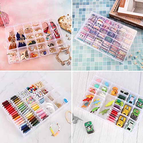 2 Pack 36 Grids Plastic Organizer Box Storage Container Adjustable Dividers
