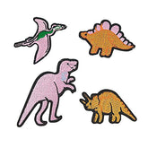 12 Pcs Kid's Embroidered Patch Dinosaur Iron On Patch Applique