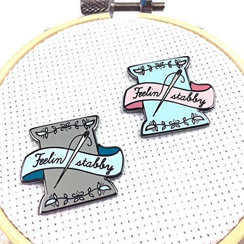 Feeling Stabby Cross Stitch And Magnetic Needle Minder Needle Holder