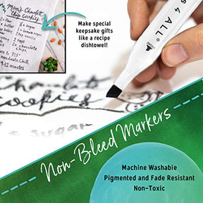 2 Pack Fabric Markers For Clothes Dual Tip Permanent Fabric Pens Laundry Marker