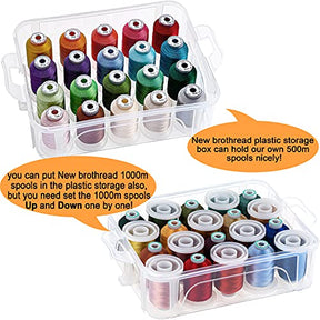 1 Layer Clear Storage Box Thread Organizer For Holding 20 Spools