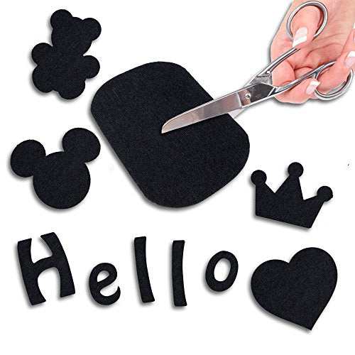 12 Pcs Black And White Fabric Iron On Patches Inside & Outside