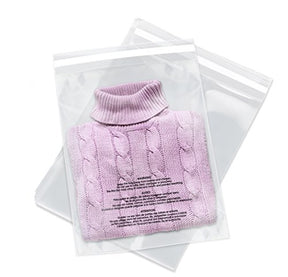 14x20 100 Count Clear Poly Bags T Shirt Plastic Bags
