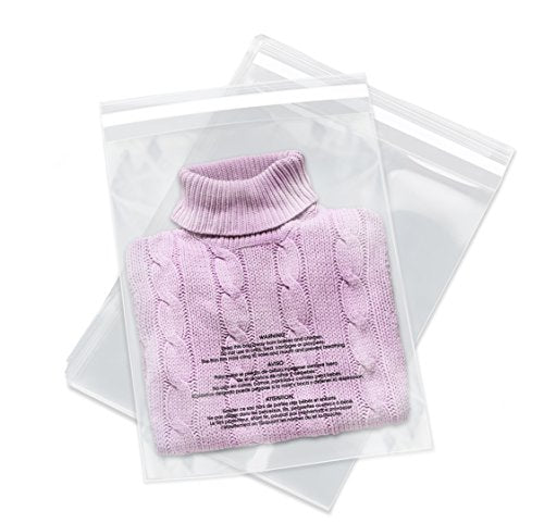 14x20 100 Count Clear Poly Bags T Shirt Plastic Bags