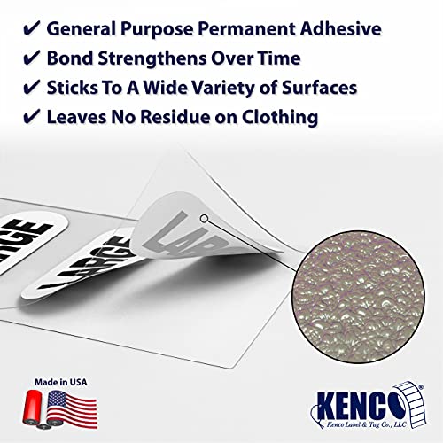 Large Clothing Size Strip Labels 250 Strips Per Roll Sizing Stickers