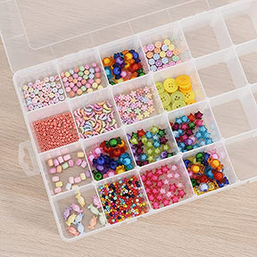 24 Grids Plastic Organizer Box Craft Storage Container With Adjustable Dividers