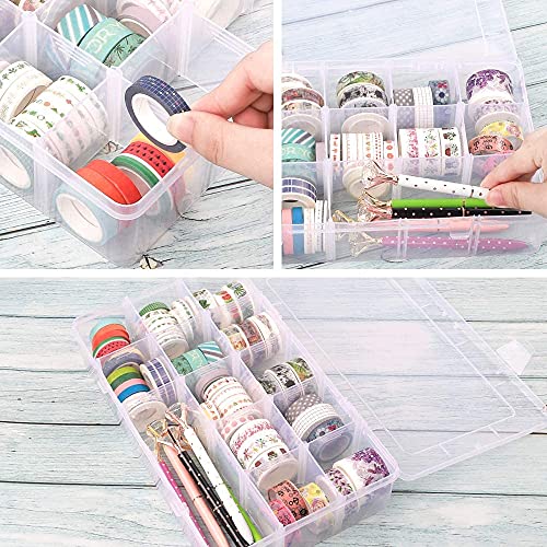3 Pack 15 Large Grids Organizer Box 15 Compartments Plastic Storage Box With Dividers