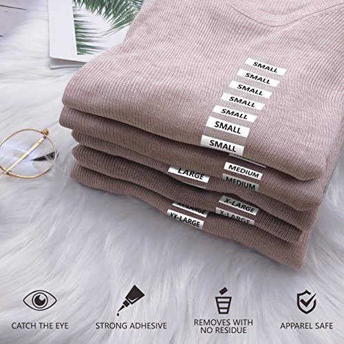 1750 Pcs Clothing Size Labels, Black And White Clothing Size Labels