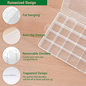 24 Grids Large Plastic Compartment Container Storage Organizer Box