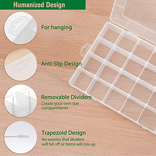 24 Grids Large Plastic Compartment Container Storage Organizer Box