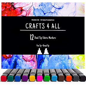 12 Pack Fabric Markers Pens Permanent Fabric Pens Textile Marker