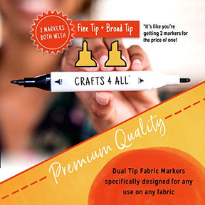 2 Pack Fabric Markers For Clothes Dual Tip Permanent Fabric Pens Laundry Marker