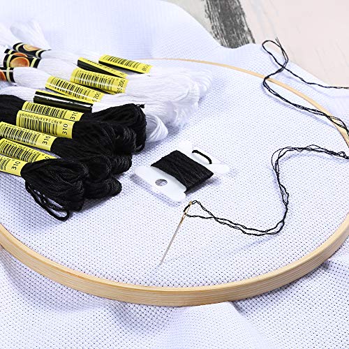 24 Skeins Black And White Embroidery Cross Stitch Threads Embroidery Floss