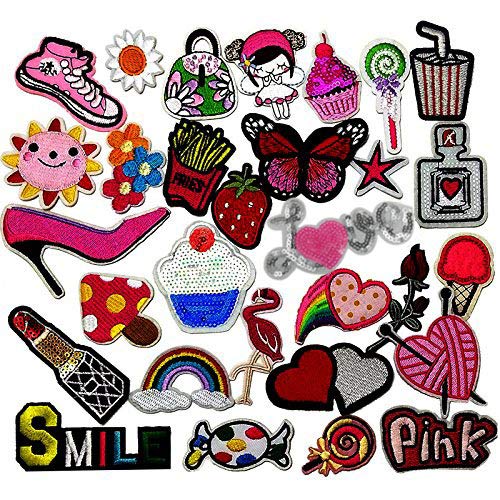 30 Pcs Random Assorted Styles Embroidered Patch Sew On Patch Applique Clothes