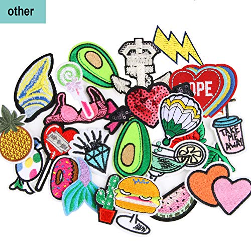60 Pcs Random Assorted Styles Embroidered Iron On Applique Patches