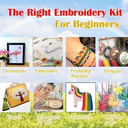 50 Skeins Pack Embroidery Floss Cross Stitch Threads Crafts Floss